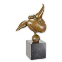 Dansende naakte dame - Bronzen beeld