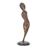 Naakte vrouw - Bronzen beeld - abstract